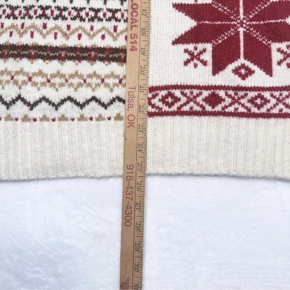 American Eagle AE Chunky Sweater Medium Soft Mock Neck Fair Isle Holiday Red NWT - Picture 15 of 16